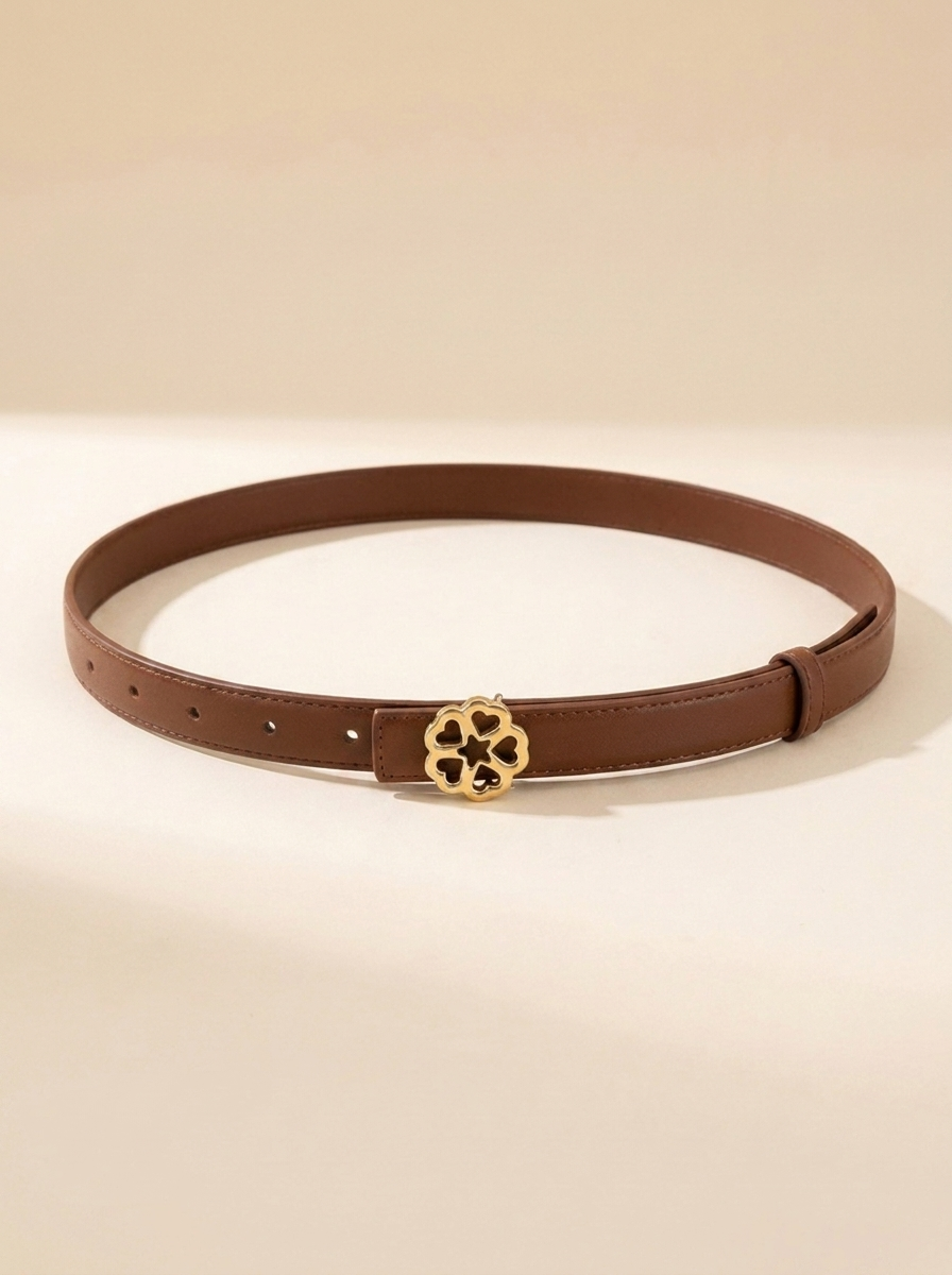 VelouraAvenue Floral Buckle Belt - Brown - Image 2