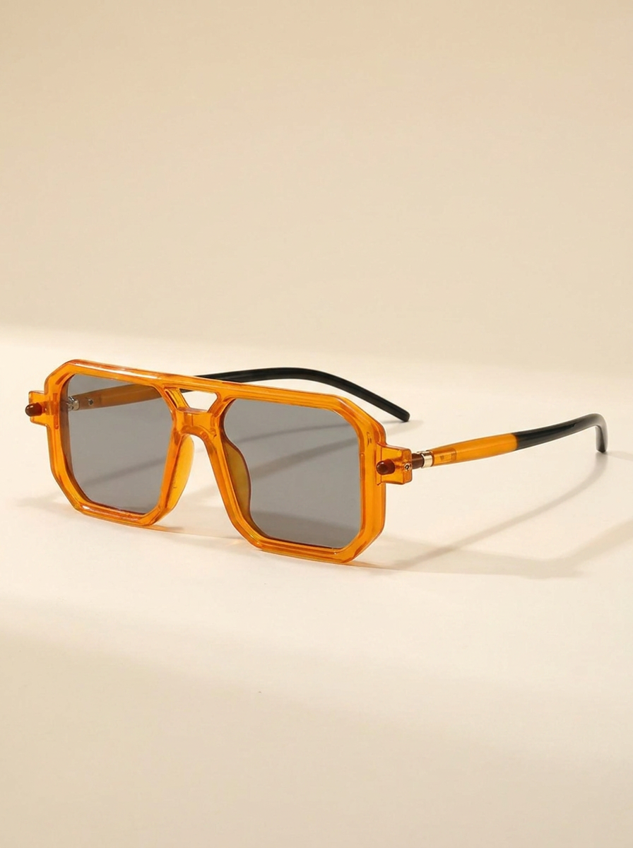 VelouraAvenue Square Frame Sunglasses - Orange - Image 3