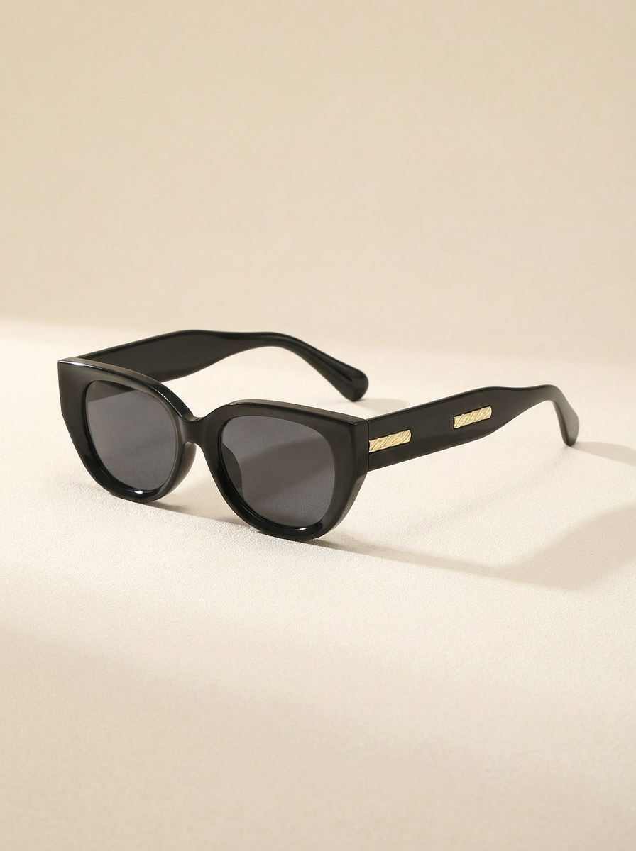 VelouraAvenue Slim Cat-Eye Sunglasses - Black - Image 5