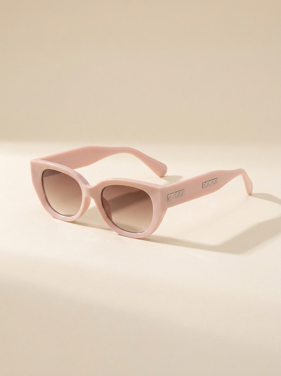 VelouraAvenue Slim Cat-Eye Sunglasses - Blush Pink - Image 1