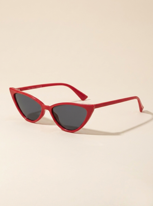 VelouraAvenue Polycarbonate Cat-Eye Sunglasses - Deep Red