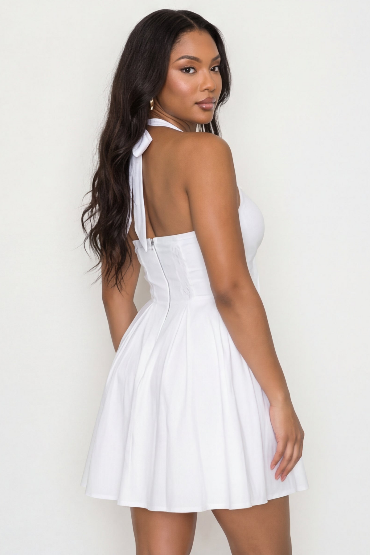 VelouraAvenue Lace Bow Halter Dress - Image 2