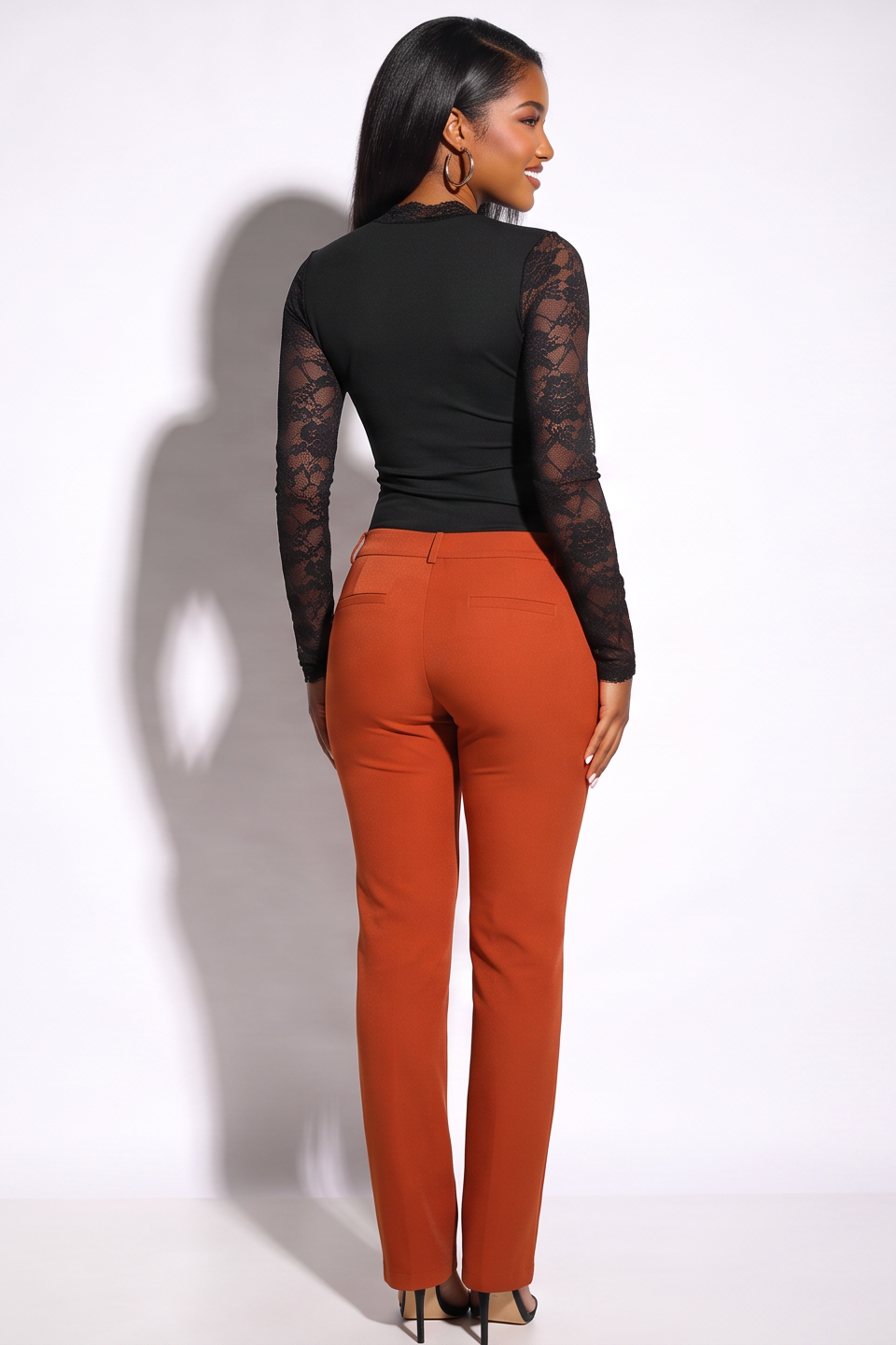 VelouraAvenue Lace Sleeve Sweetheart Top - Black - Image 5