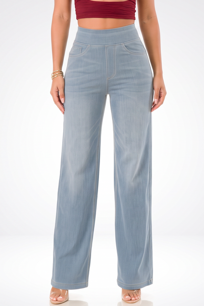 VelouraAvenue Light Wash Flare Jeans - Image 2