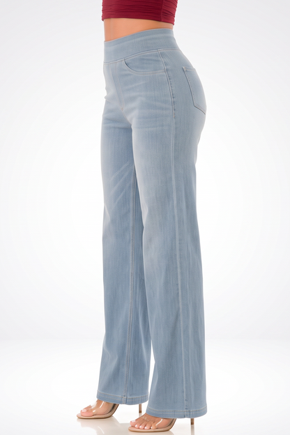 VelouraAvenue Light Wash Flare Jeans - Image 4