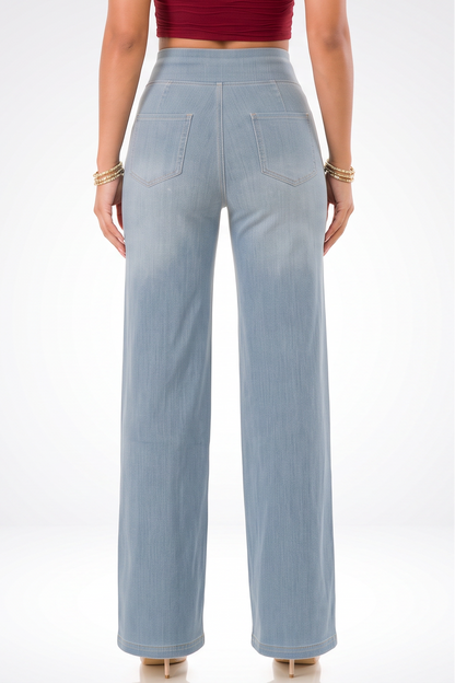 VelouraAvenue Light Wash Flare Jeans - Image 6