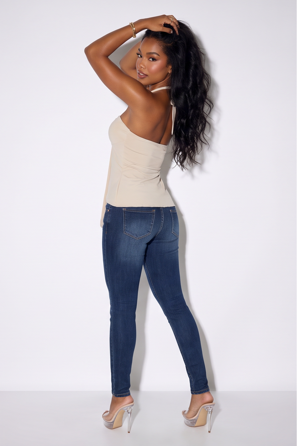 VelouraAvenue Medallion Halter Top - Apricot - Image 3