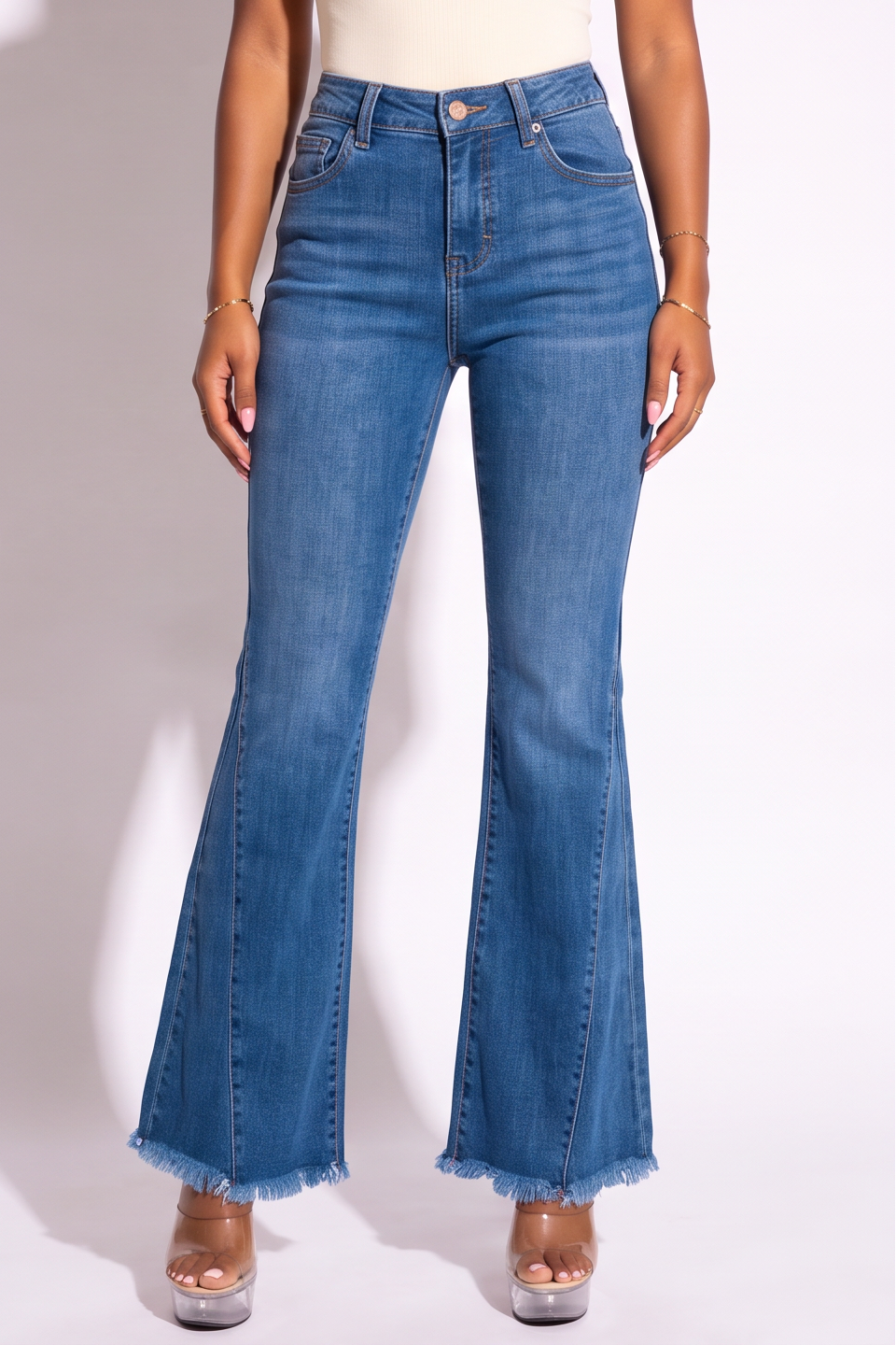 VelouraAvenue Mid Rise Flare Jeans - DARK - Image 2