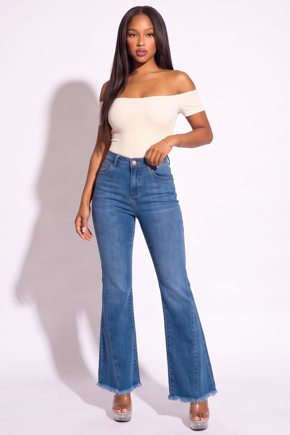 VelouraAvenue Mid Rise Flare Jeans - DARK - Image 5
