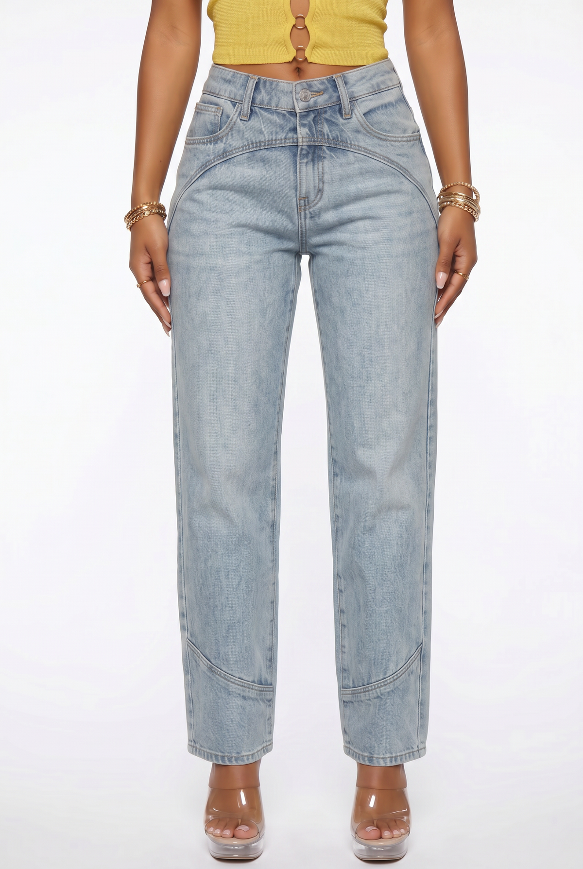 VelouraAvenue Piping Straight Leg Jeans - Image 3