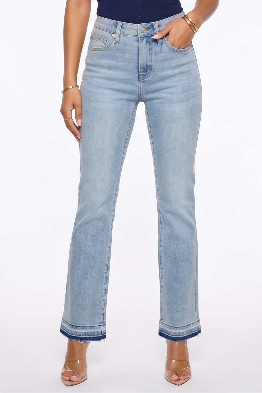 VelouraAvenue Released Hem Flare Jeans - Image 2