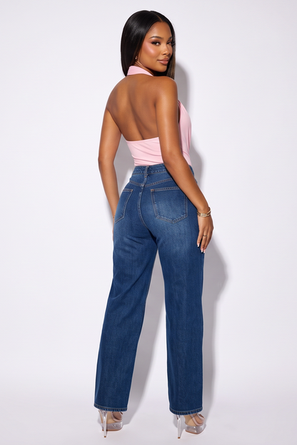 VelouraAvenue Ring Detail Halter Bodysuit - Pink - Image 3