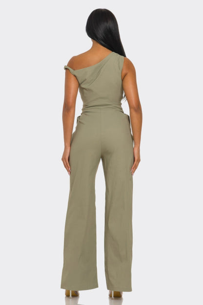VelouraAvenue Stone One-Shoulder Jumpsuit - Image 4